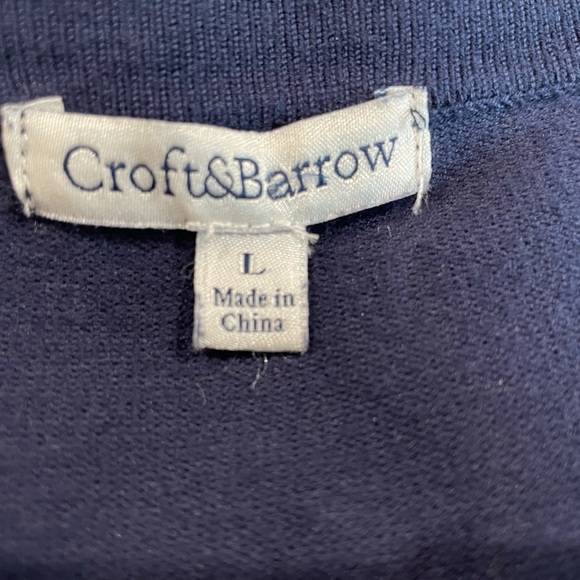 Croft Barrow Cardigan women’s sweater polka dot navy blue large - Picture 4 of 5